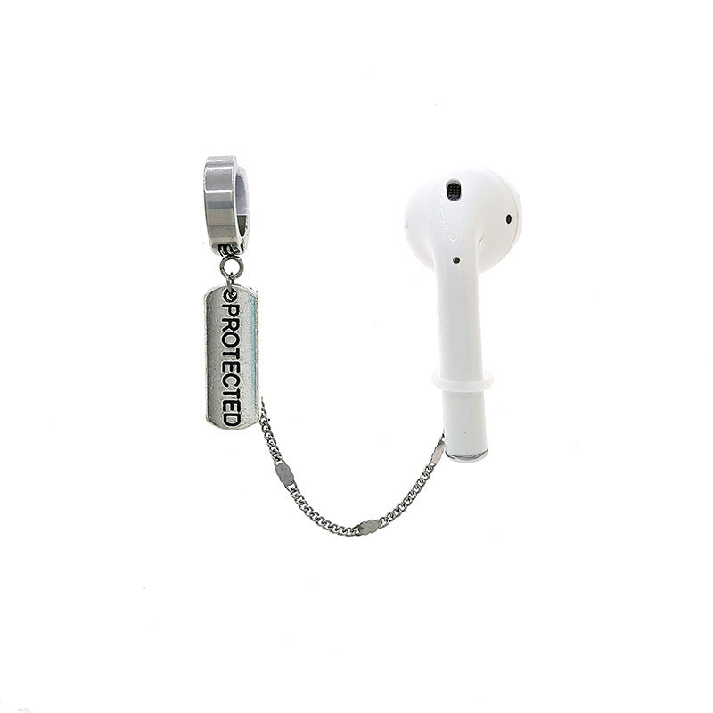 Compatible with Apple, Earphone Anti-lost Airpods Universal Earrings Non-pierced Ear Clip Titanium Steel Non-fading Sports Ear Buckle-Jewearrings