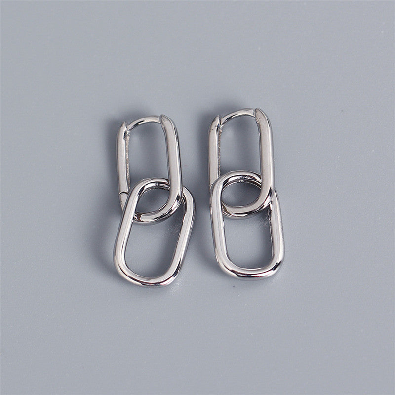 Personalized S925 Sterling Silver Oval Earrings-Jewearrings