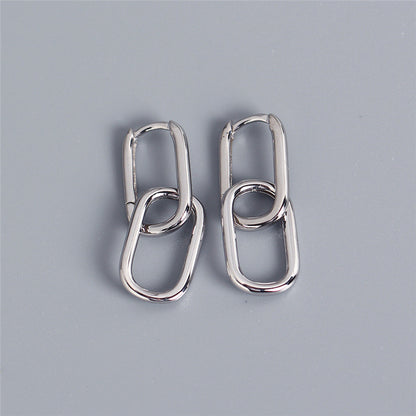 Personalized S925 Sterling Silver Oval Earrings-Jewearrings