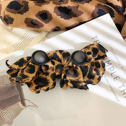 925 Silver Needle Leopard Earrings European And American New Style Retro Nightclub Exaggerated Big Earrings Fabric Personalized Fashion Earrings Women-Jewearrings