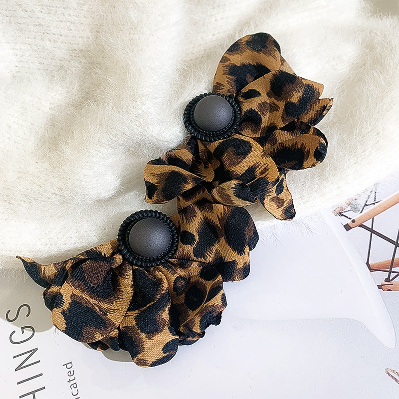 925 Silver Needle Leopard Earrings European And American New Style Retro Nightclub Exaggerated Big Earrings Fabric Personalized Fashion Earrings Women-Jewearrings