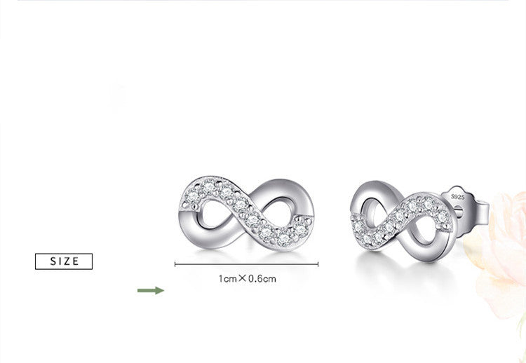 S925 Sterling Silver New Unlimited Love Stud Earrings-Jewearrings