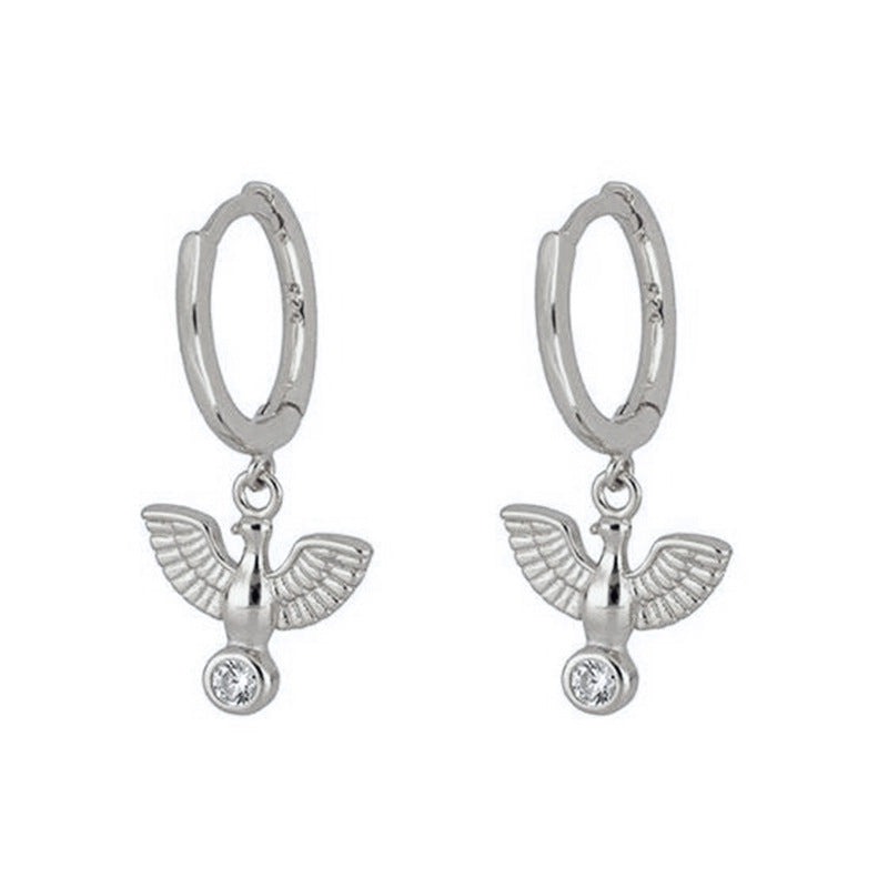 European And American S925 Silver Creative Peace Dove Earrings-Jewearrings