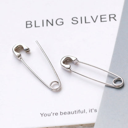 925 Sterling Silver Paper Clip Earrings-Jewearrings