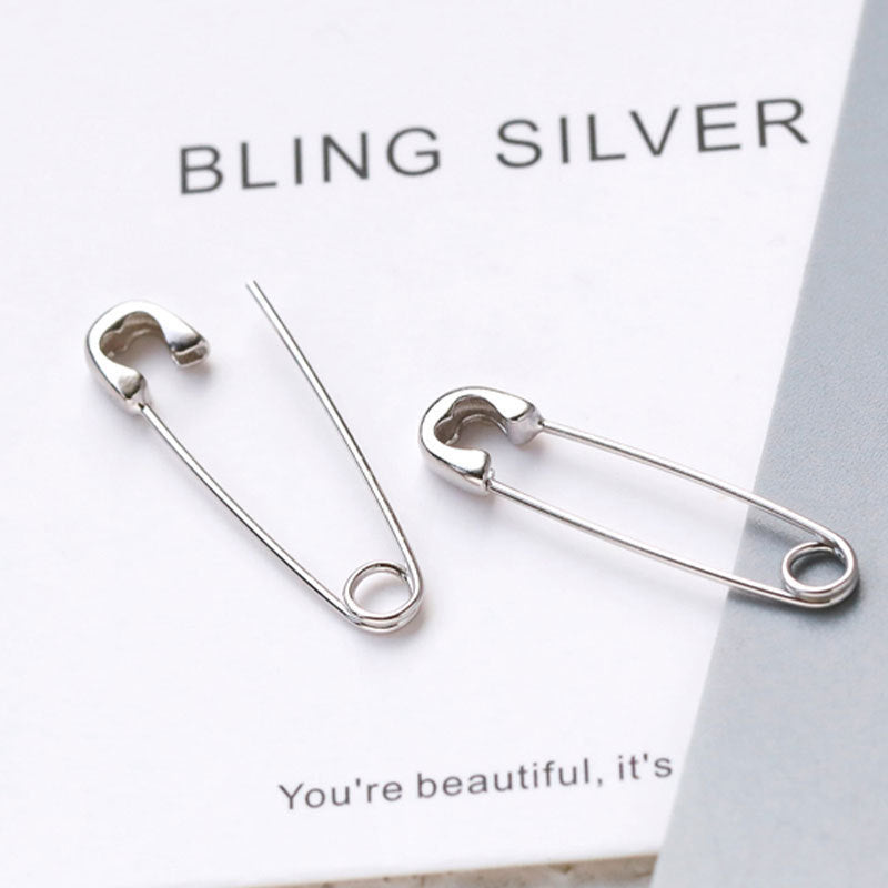 925 Sterling Silver Paper Clip Earrings-Jewearrings