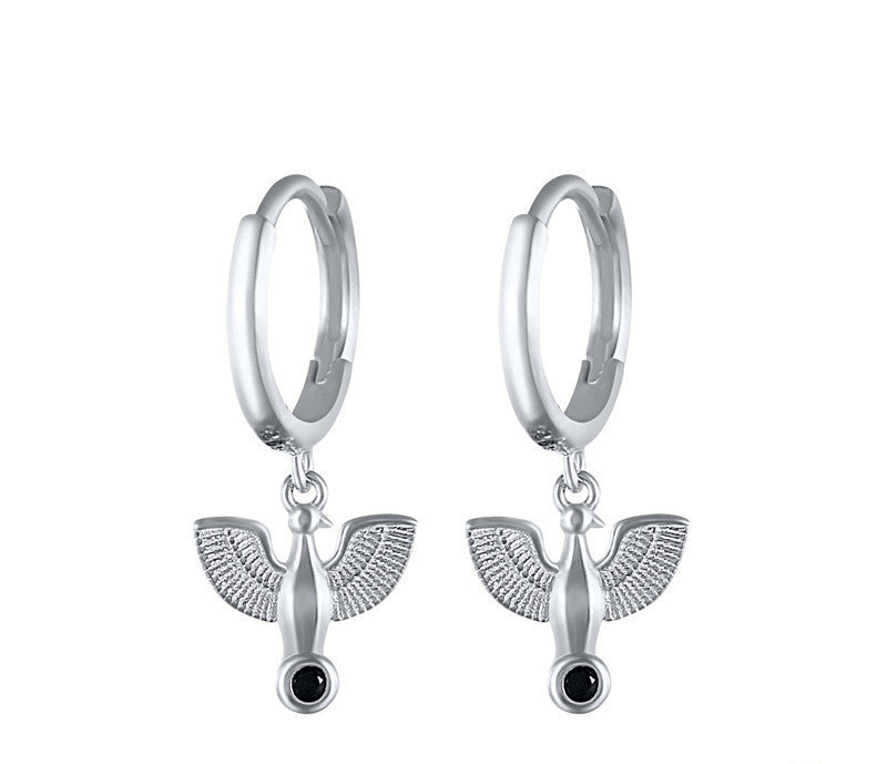 S925 Sterling Silver Creative Peace Dove Earrings-Jewearrings