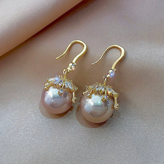 Korean Net Red New Pearl Earrings Female Exquisite High-End Temperament Earrings French Autumn And Winter Earrings-Jewearrings