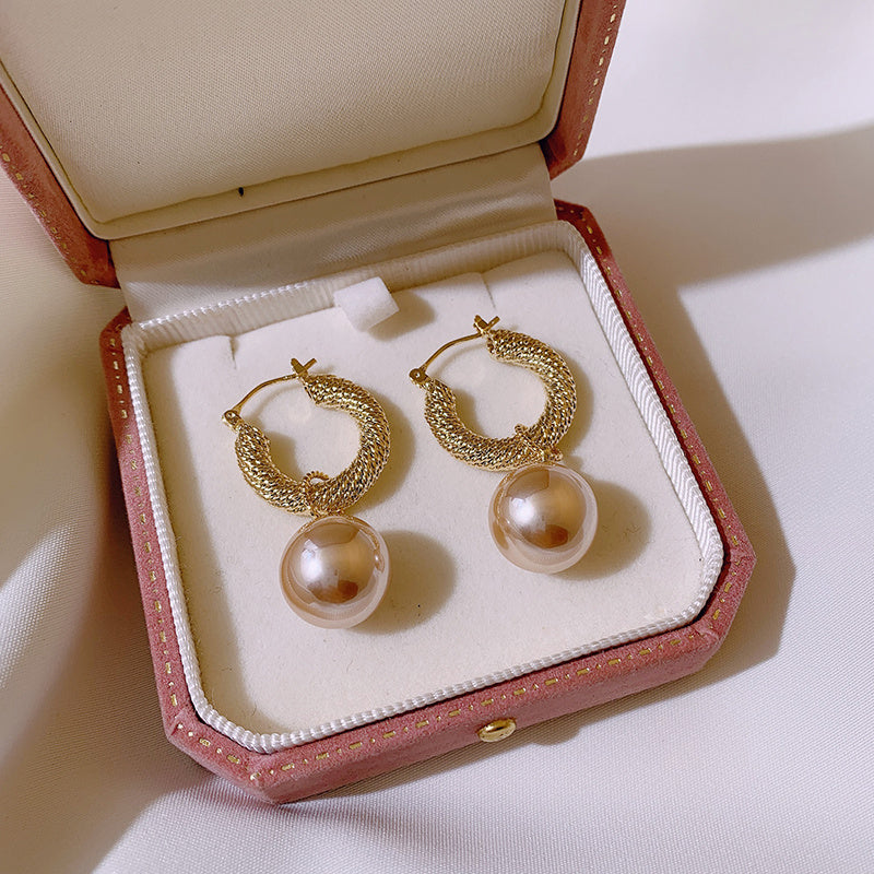 Metal Earrings Pearl Earrings Hong Kong Style Earrings Female Earrings-Jewearrings