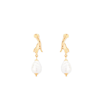 Long Water Drop Earrings Korean Fashion Retro Pearl Earrings-Jewearrings