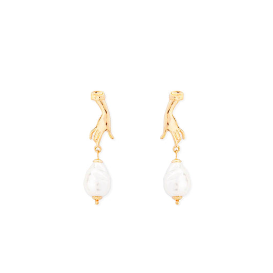 Long Water Drop Earrings Korean Fashion Retro Pearl Earrings-Jewearrings