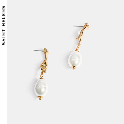 Long Water Drop Earrings Korean Fashion Retro Pearl Earrings-Jewearrings