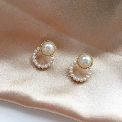 Retro Temperament Pearl Earrings High Sense-Jewearrings