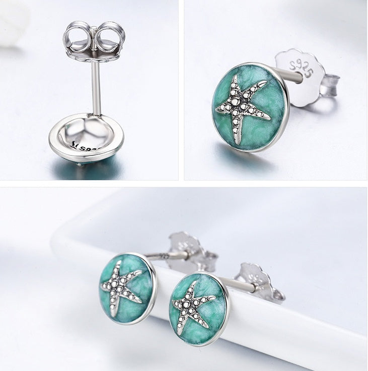 New Sterling Silver Starfish Earrings Women-Jewearrings