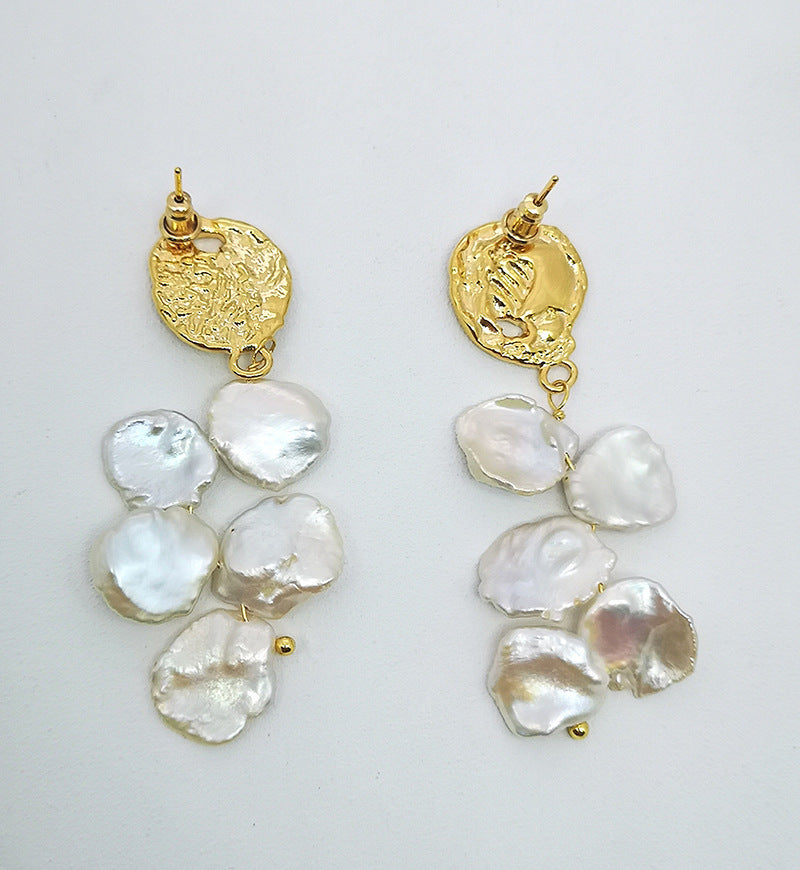 Pearl Earrings Female Temperament Exaggerated Special-Shaped Pearl Earrings Earrings-Jewearrings