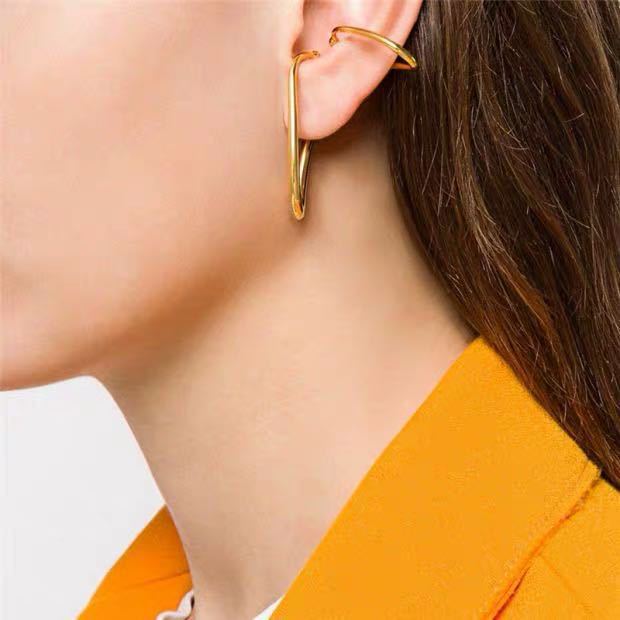 Jewelry Manufacturer Ins Popular Modern Creative Designer Style Earring Ear Clip European And American Net Red Same Original Line Earrings-Jewearrings