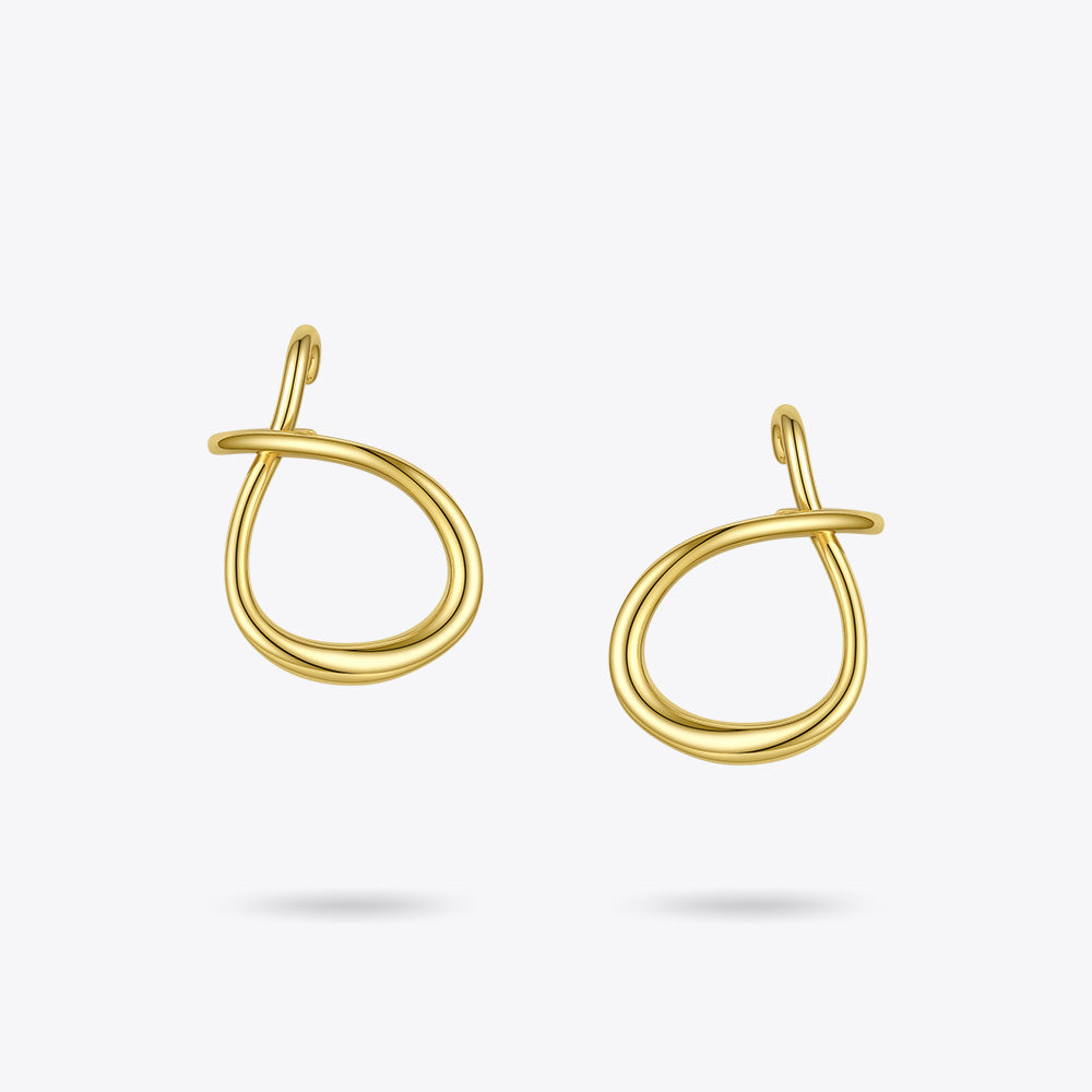 Personality Geometric Type Women'S Gold Simple Texture Earrings Ear Bone Clip-Jewearrings