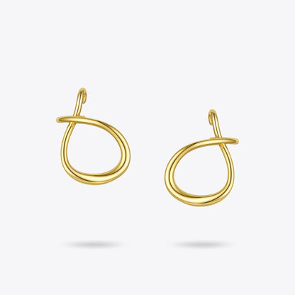 Personality Geometric Type Women'S Gold Simple Texture Earrings Ear Bone Clip-Jewearrings