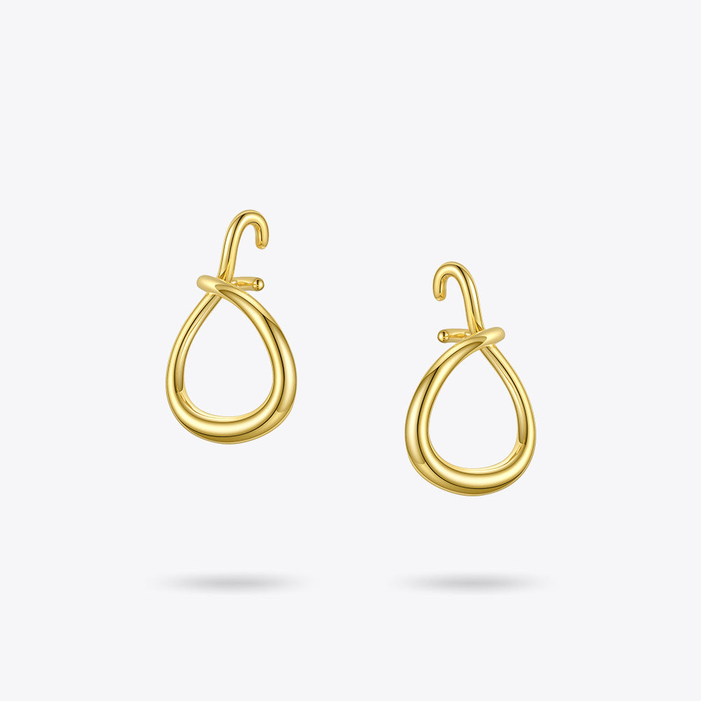 Personality Geometric Type Women'S Gold Simple Texture Earrings Ear Bone Clip-Jewearrings