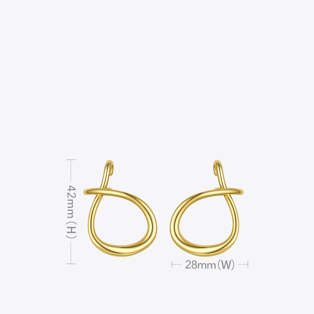 Personality Geometric Type Women'S Gold Simple Texture Earrings Ear Bone Clip-Jewearrings