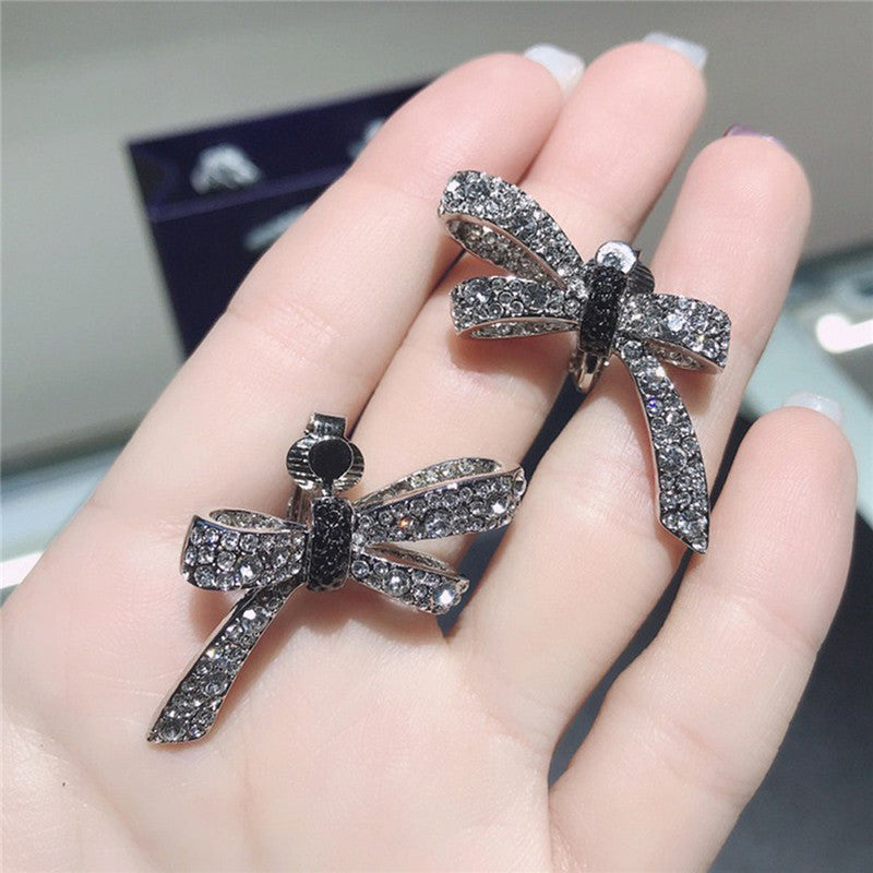 Romantic Bow Ear Clip Earrings Bow Two-tone Bracelet-Jewearrings