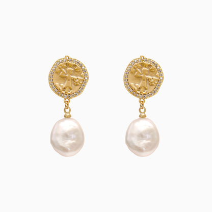 Nostalgic Gold Vintage Special-Shaped Freshwater Pearl Earrings-Jewearrings