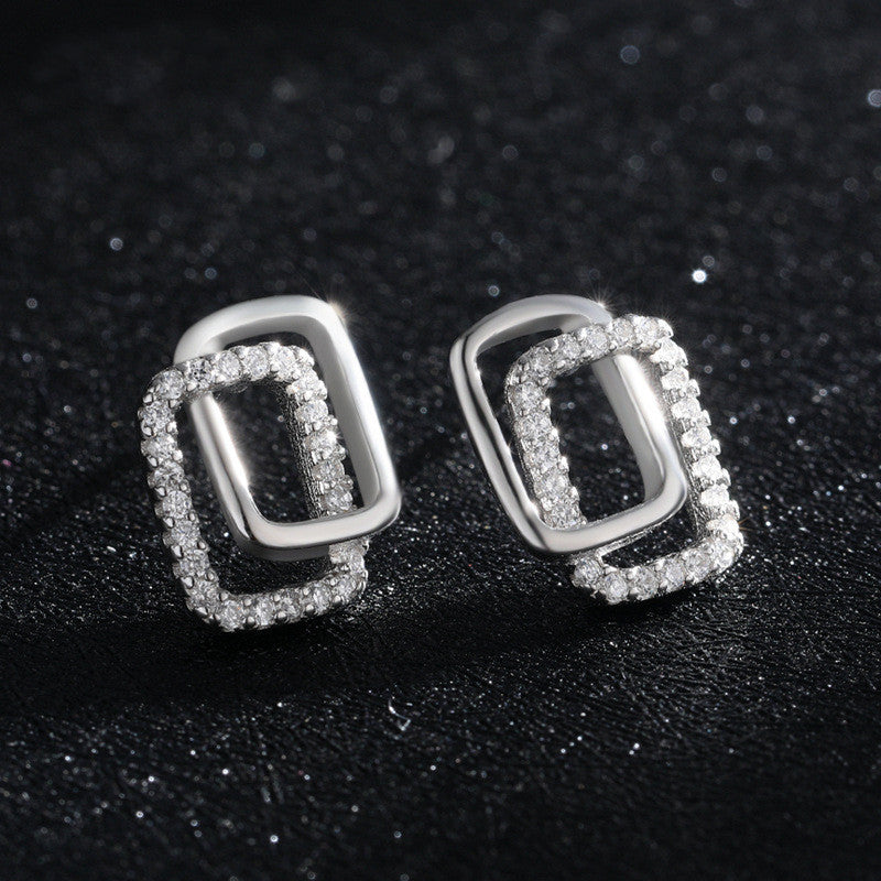 S925 Three-Dimensional Design Sense Fashion Earrings Female Net Red Temperament Pure Silver Earrings Personalized Jewelry-Jewearrings