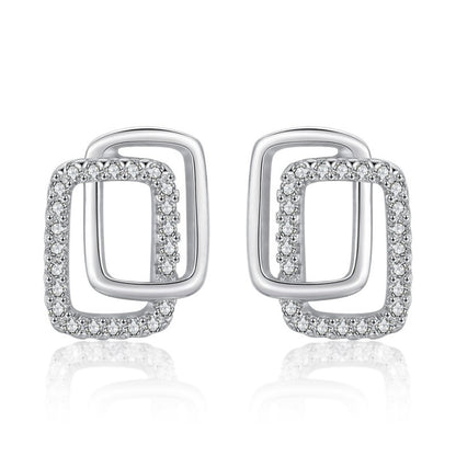 S925 Three-Dimensional Design Sense Fashion Earrings Female Net Red Temperament Pure Silver Earrings Personalized Jewelry-Jewearrings