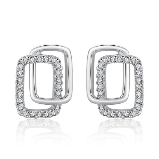 S925 Three-Dimensional Design Sense Fashion Earrings Female Net Red Temperament Pure Silver Earrings Personalized Jewelry-Jewearrings