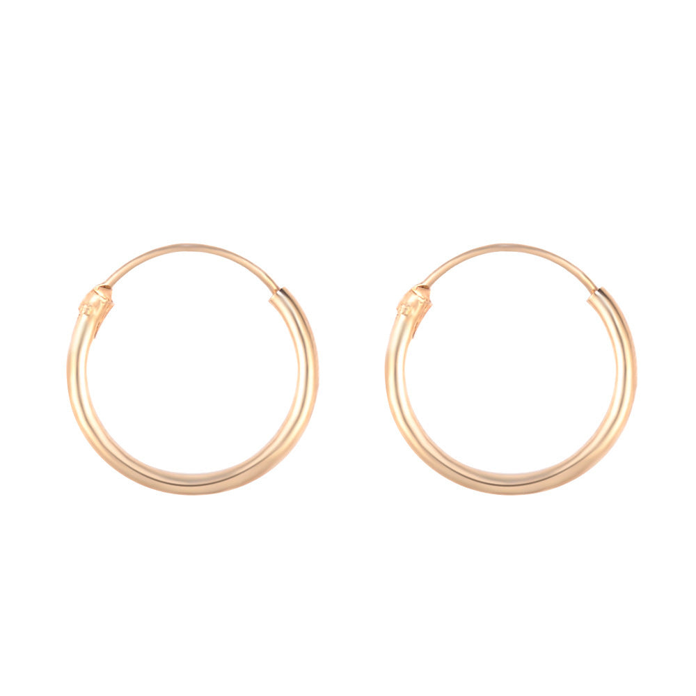 Vintage Glossy Geometry Round Circle Black Gold Silver Color Earrings for Women Kolczyki Damskie Hoop Earring Pendientes Mujer-Jewearrings