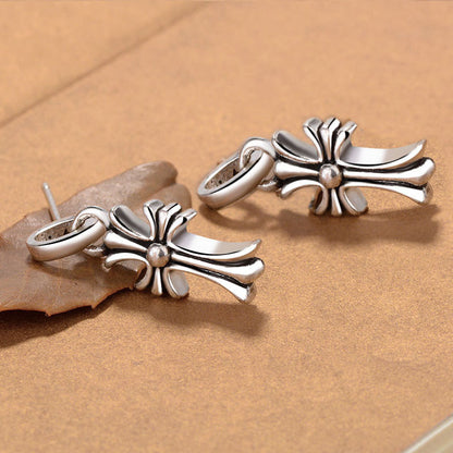 Jewelry Earrings Punk European And American Stud Earrings Retro Cross Earrings-Jewearrings