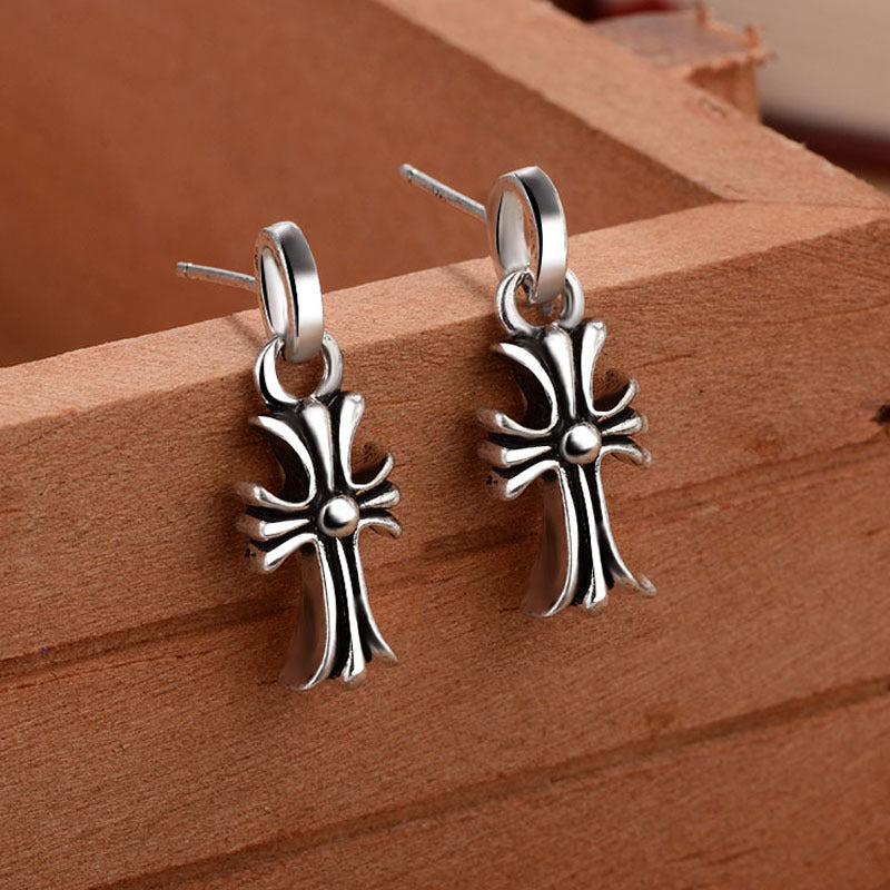 Jewelry Earrings Punk European And American Stud Earrings Retro Cross Earrings-Jewearrings