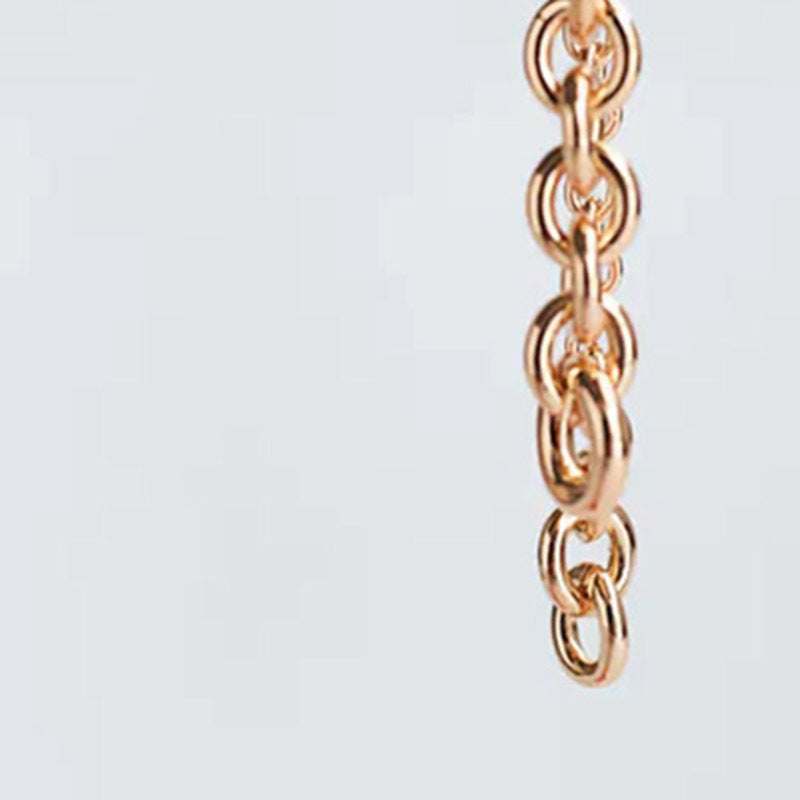 ZA Trendy Long Gold Metal Chain Drop Earrings For Women-Jewearrings