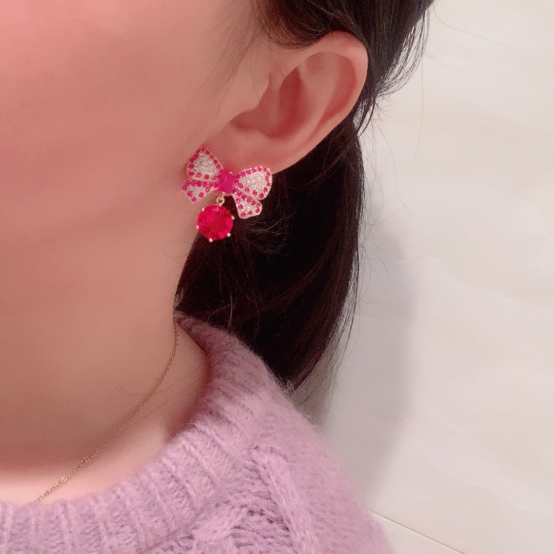 Bow Earrings Sweet Temperament Ear studs-Jewearrings