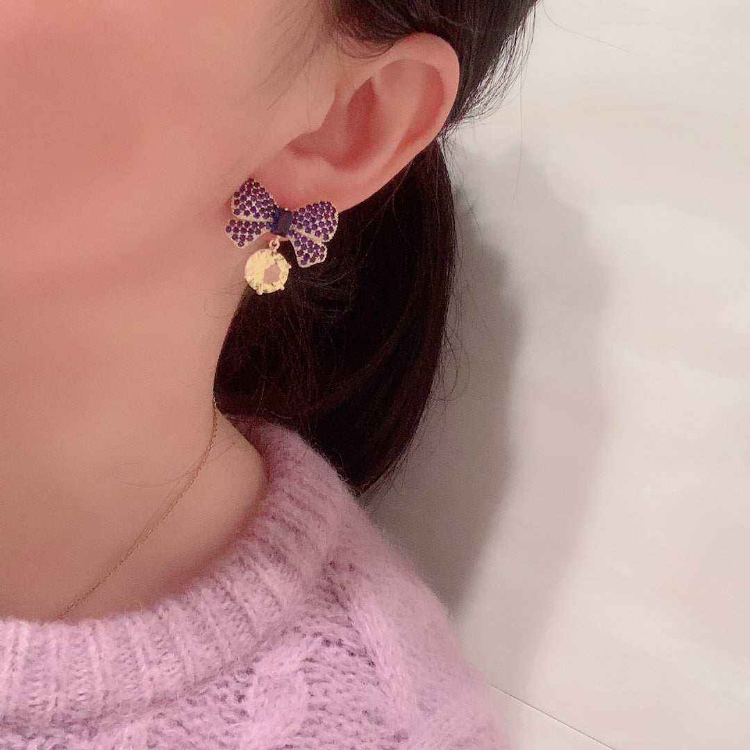 Bow Earrings Sweet Temperament Ear studs-Jewearrings