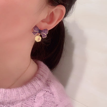 Bow Earrings Sweet Temperament Ear studs-Jewearrings