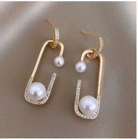 Pearl Ladies Earrings Fashion Crystal Love Earrings-Jewearrings