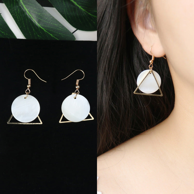 Long Tassel Earrings Square Pearl Asymmetric Earrings-Jewearrings