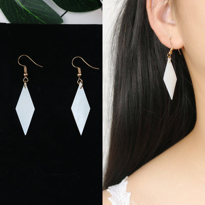 Long Tassel Earrings Square Pearl Asymmetric Earrings-Jewearrings