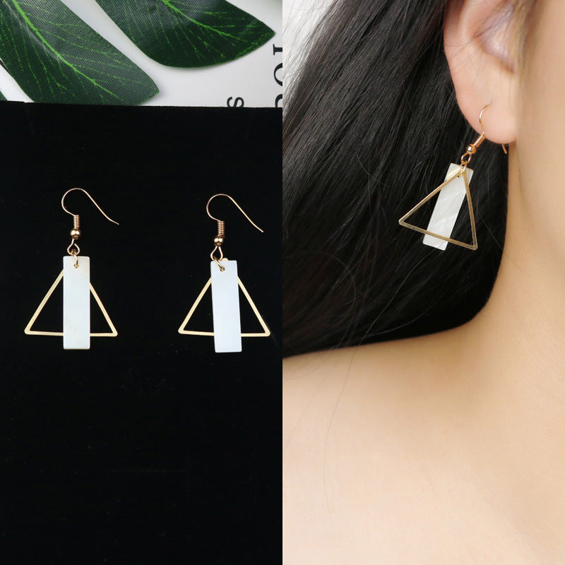 Long Tassel Earrings Square Pearl Asymmetric Earrings-Jewearrings