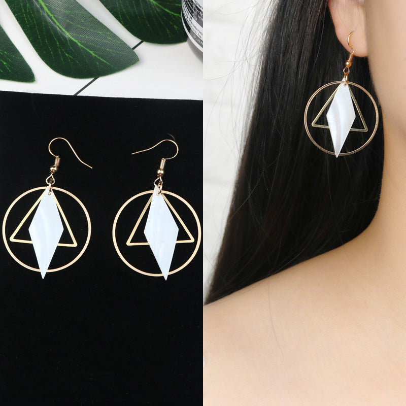 Long Tassel Earrings Square Pearl Asymmetric Earrings-Jewearrings