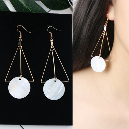 Long Tassel Earrings Square Pearl Asymmetric Earrings-Jewearrings