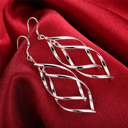 Japanese And Korean Sweet Fashion Hollow Silver Plated Earrings-Jewearrings