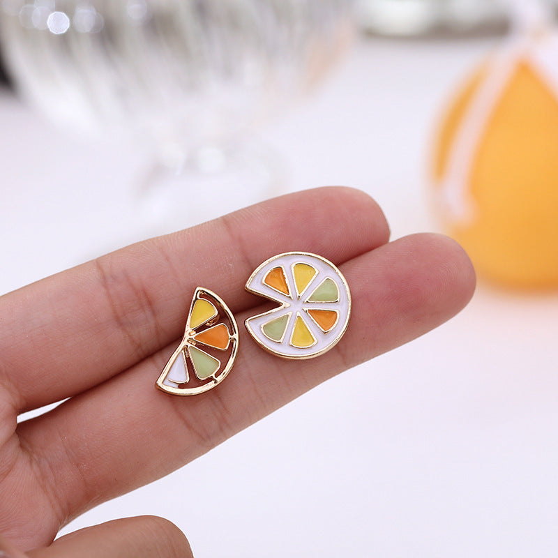 S925 Silver Needle Cold Wind Lemon Earrings Female Korean Temperament Net Red Earrings New Trendy Personality Earrings Female Simple-Jewearrings