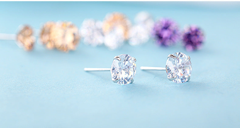 Sterling Silver Stud Earrings For Women Wedding Fine Jewelry Gift-Jewearrings