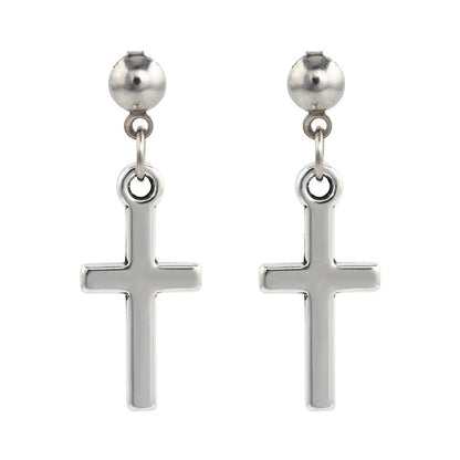 Cross Earrings Ear Buckle All-match Glossy Earrings Men And Women Accessories-Jewearrings