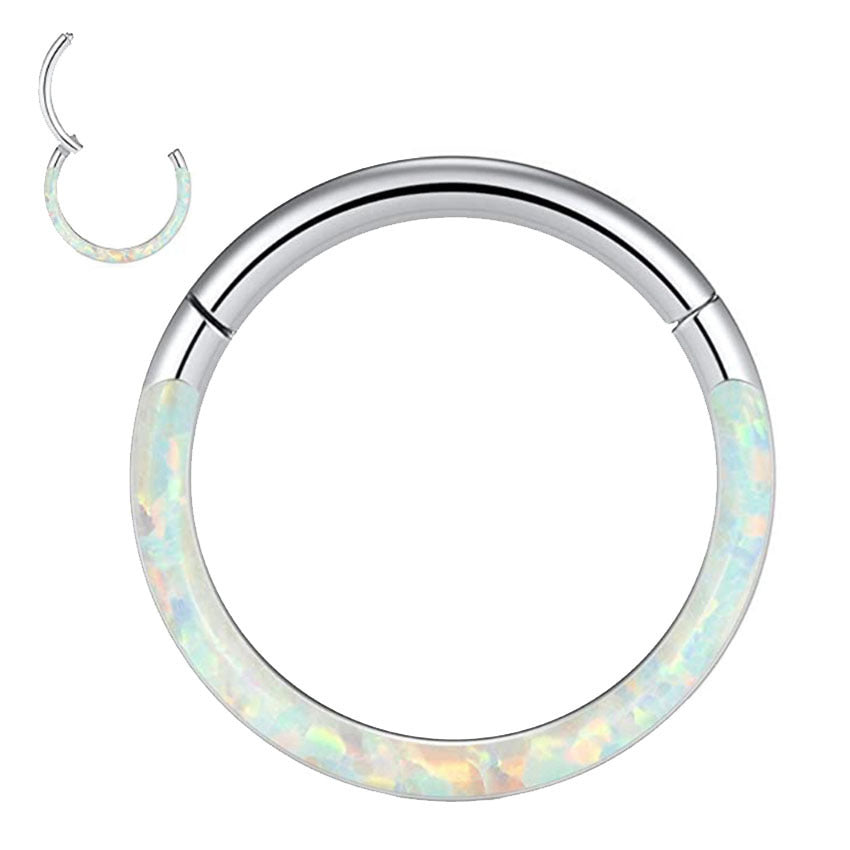 Stainless Steel Real Opal Piercing Jewelry Nose Ring Nose Ring Multifunctional Earrings-Jewearrings