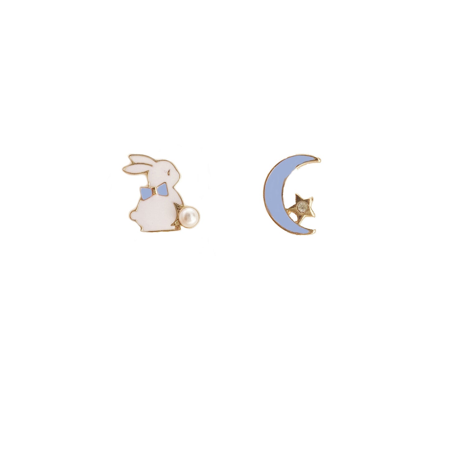 Pure Silver Earrings Cute Rabbit Pearl Earrings Versatile Temperament Earrings Mori Net Red Ear Clip-Jewearrings