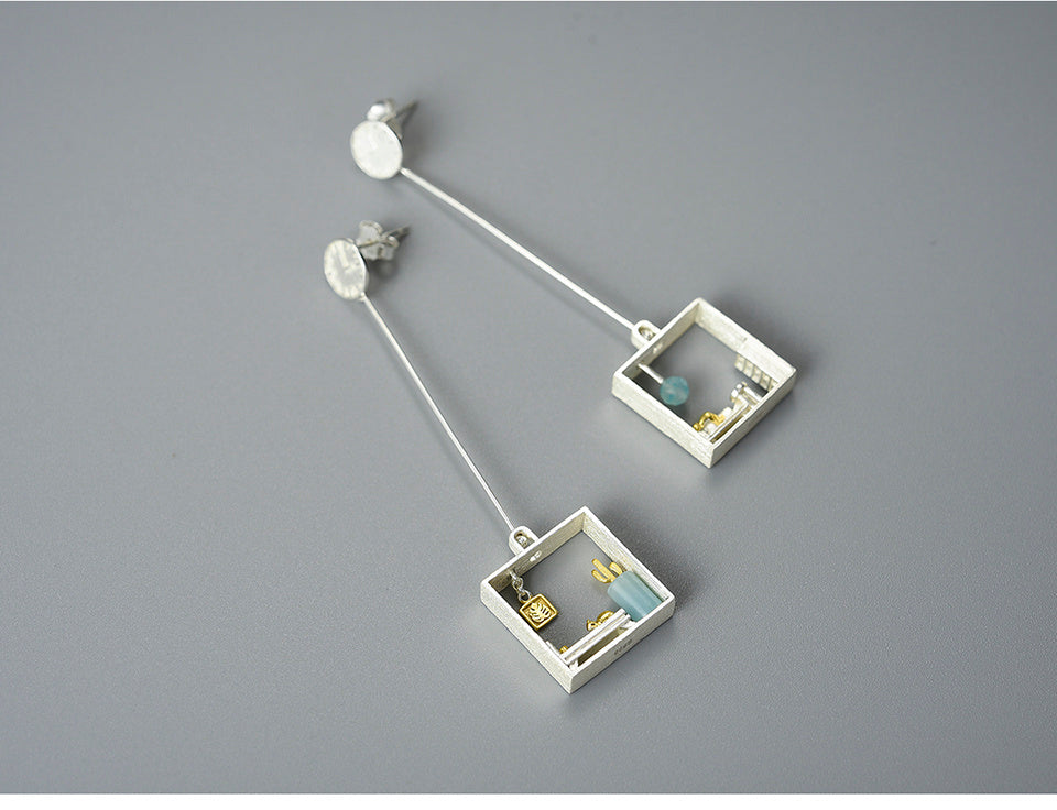 Tianhe Stone Sterling Silver S925 Women's Earrings-Jewearrings