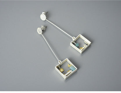 Tianhe Stone Sterling Silver S925 Women's Earrings-Jewearrings