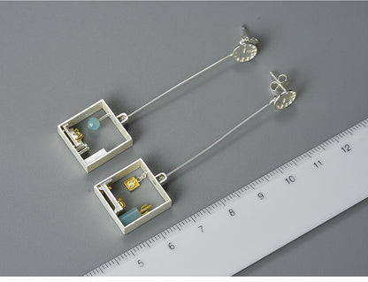 Tianhe Stone Sterling Silver S925 Women's Earrings-Jewearrings